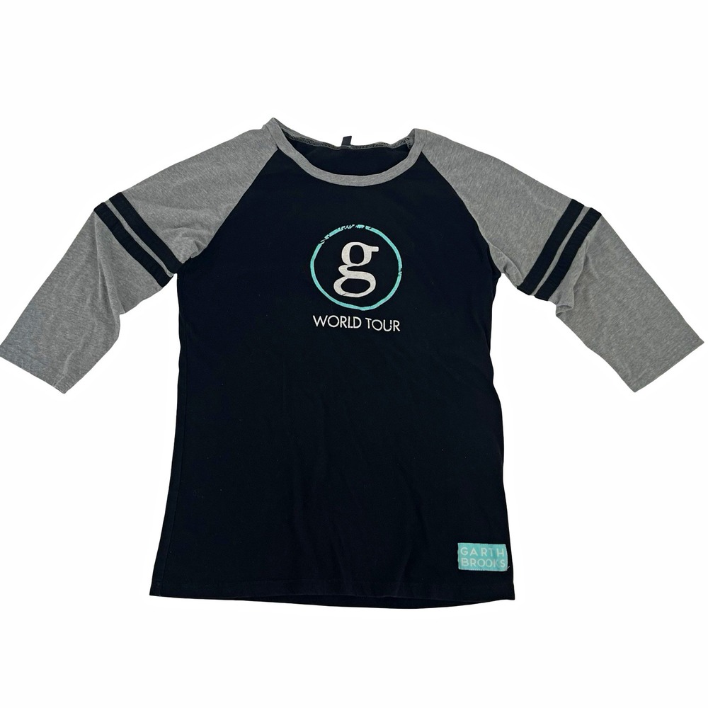 Garth Brooks World Tour Brooks 7 Raglan Baseball Shirt Women's M Concert Tee